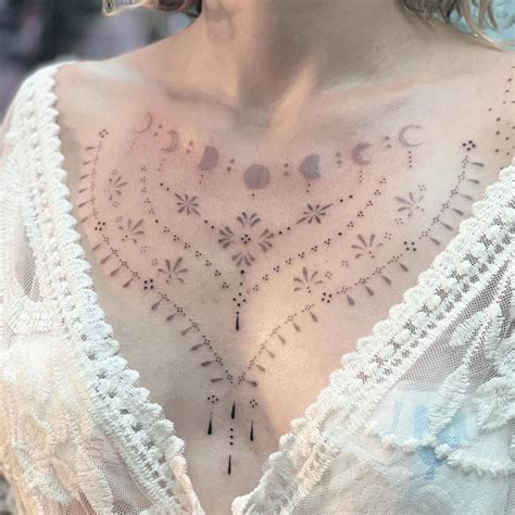 small female cute chest tattoos|50 Striking Chest Tattoo Designs for Women